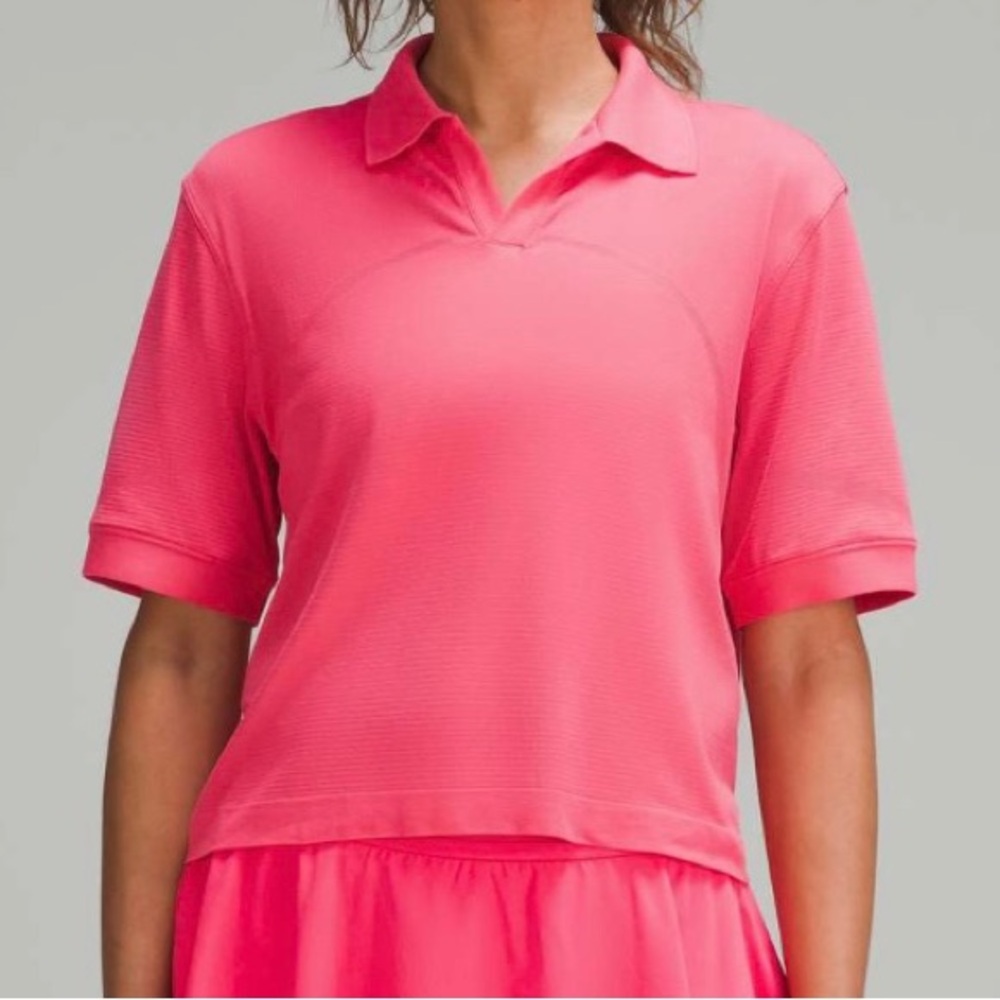 lululemon athletica Swiftly Tech Relaxed Fit Polo Shirt Lipgloss -Size 8 - Picture 1 of 7